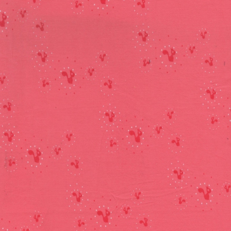 Tissu coton bio batiste imprimée écureuil