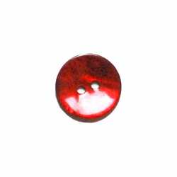Bouton nacre 15 mm rouge