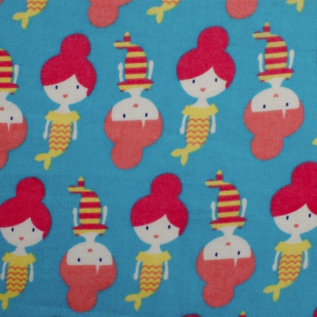 Tissu bio toile à drap imprimée poupées