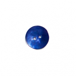Bouton nacre 15 mm bleu roi