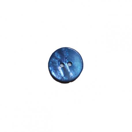 Bouton nacre 15 mm bleu