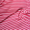 Coupon 50 cm jersey rib rayé framboise