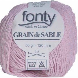 Fil à tricoter GRAIN DE SABLE rose poudré