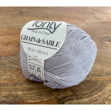 Fil à tricoter GRAIN DE SABLE gris perle