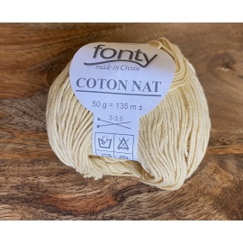 Fil à tricoter COTON NAT jaune paille
