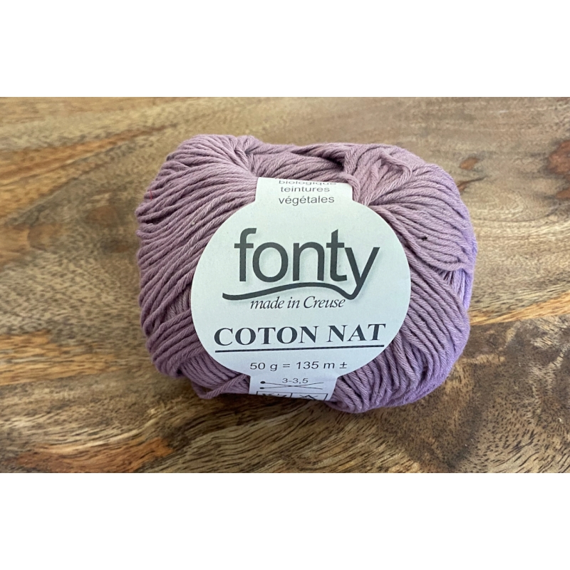 Fil à tricoter COTON NAT violline - Tissus Nature