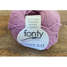 Fil à tricoter COTON NAT Rose lilas